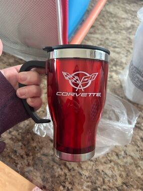 Corvette Red Travel Mug with Handle